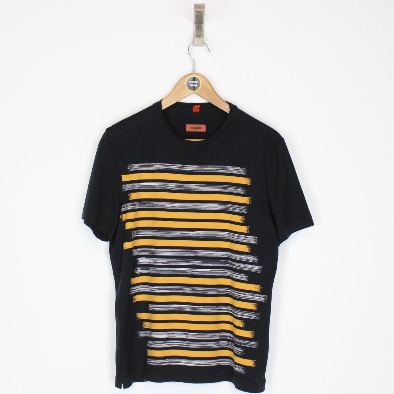 Missoni Black Striped Short Sleeve Cotton T-Shirt