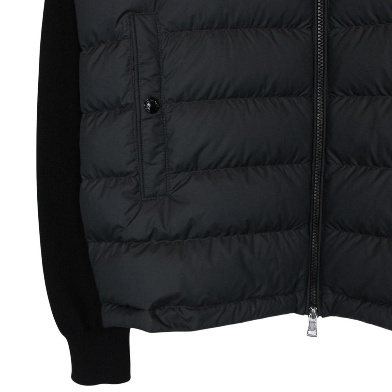 Moncler Black Full Zip Down Padded Cotton Cardigan Tricot Jacket