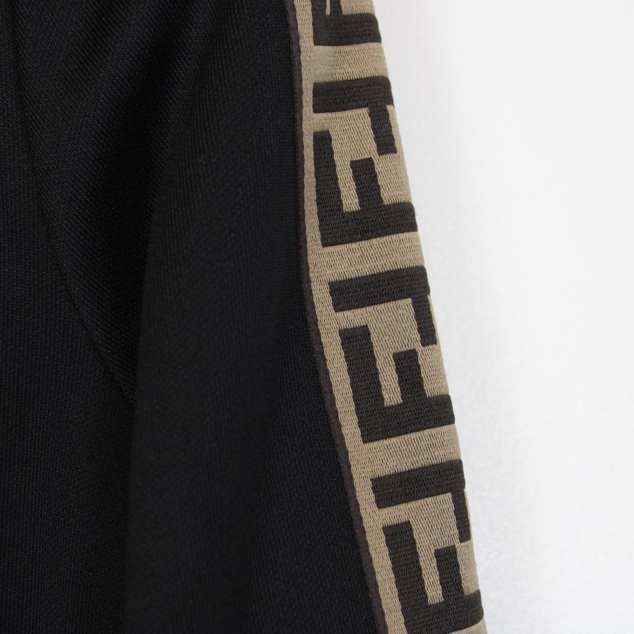 Fendi Black and Brown Zucca Monogram Full Zip Track Jacket