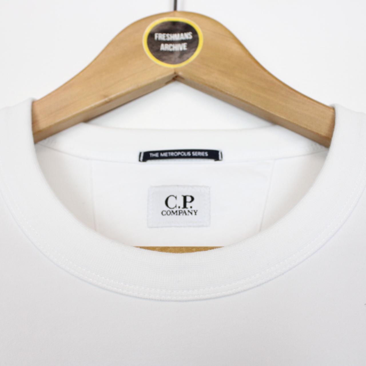 CP Company White Metropolis Logo Sweatshirt Jumper