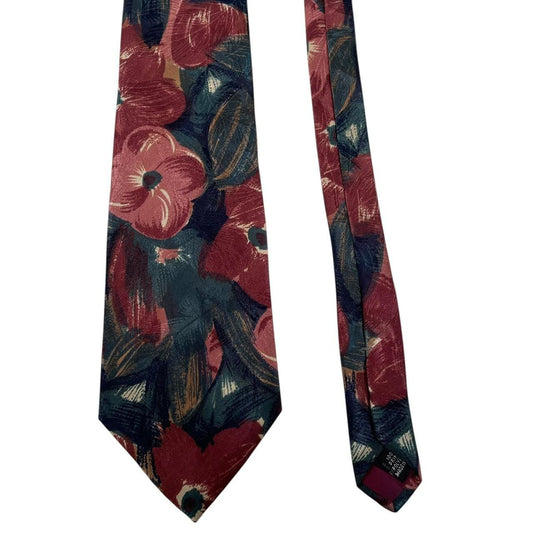 Vintage Christian Dior Multicoloured Floral Print Polyester Tie