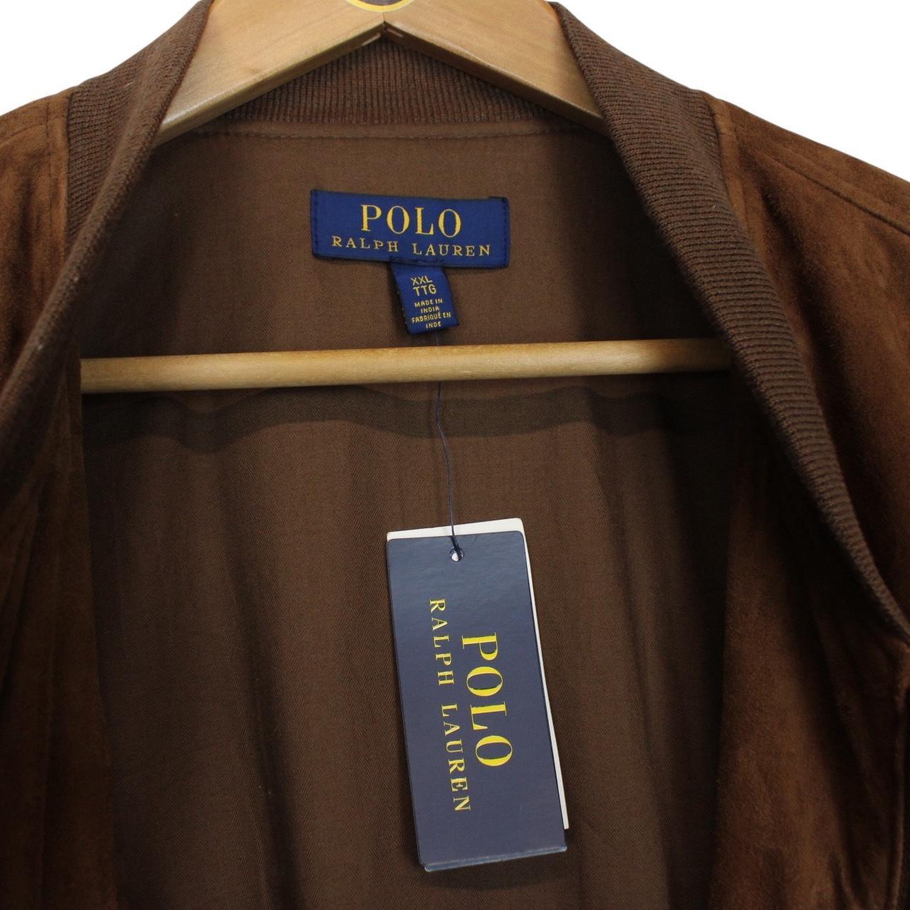 Polo Ralph Lauren Brown Goat Suede Leather Bomber Jacket