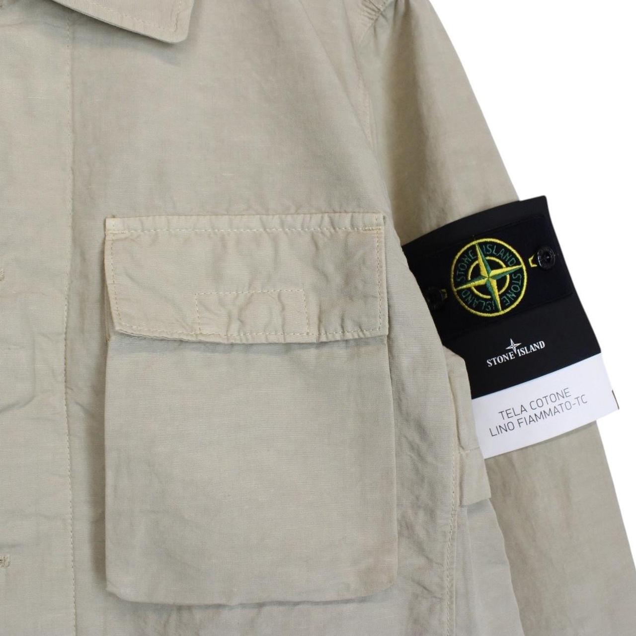 Stone Island SS 2022 Beige Tela Cotone Lino Fiammato-TC Jacket