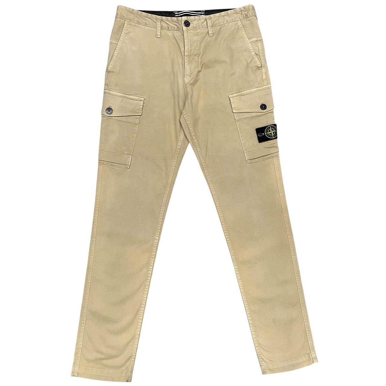 Stone Island AW 2021 Beige Slim Fit Cargo Trousers