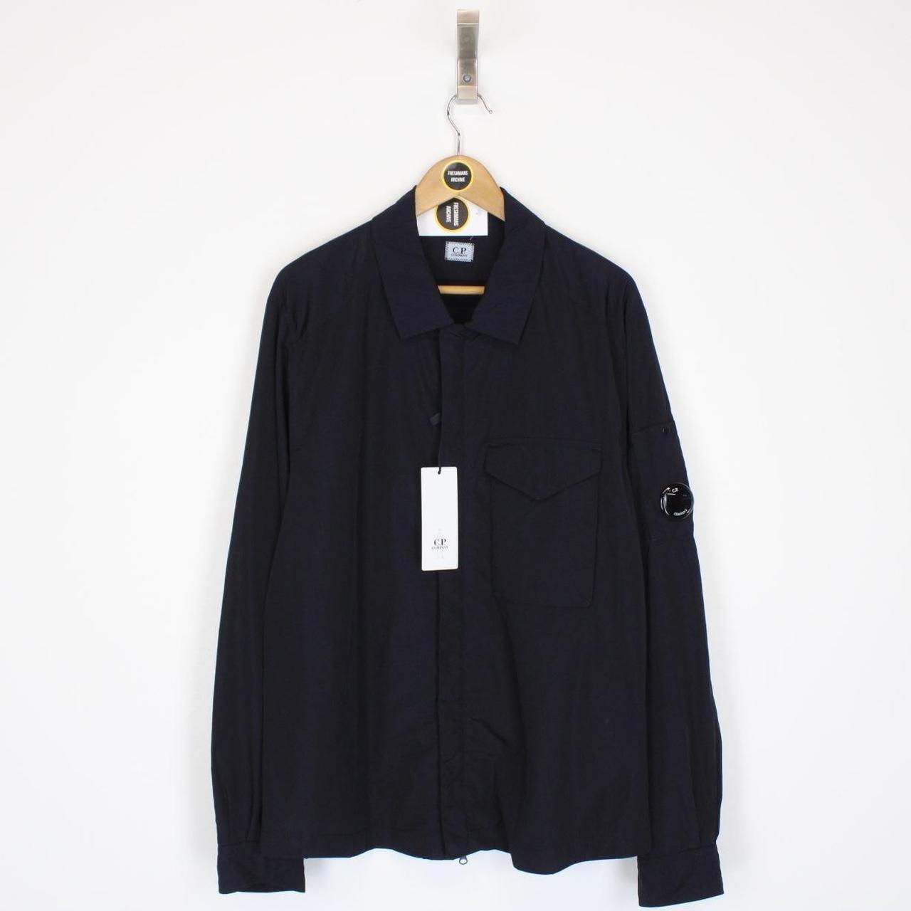 CP Company Navy Blue Chrome-R Lens Nylon Overshirt Jacket