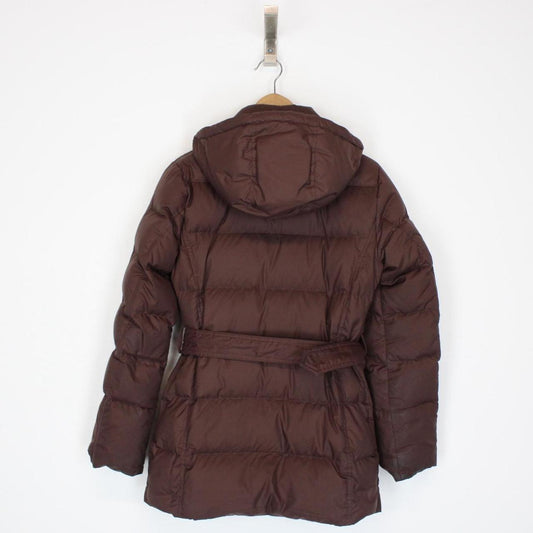 Burberry Brit Brown Nova Check Lined Belted Down Jacket