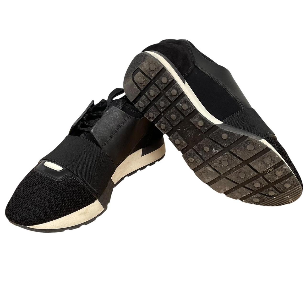 Balenciaga Race Runner Black and Cream Trainers