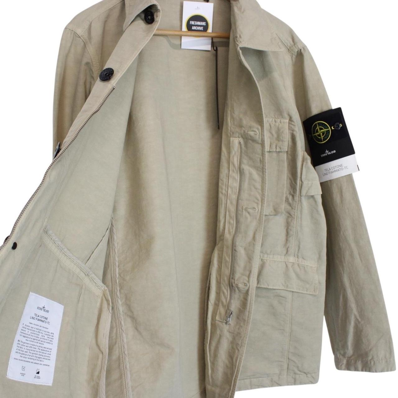 Stone Island SS 2022 Beige Tela Cotone Lino Fiammato-TC Jacket