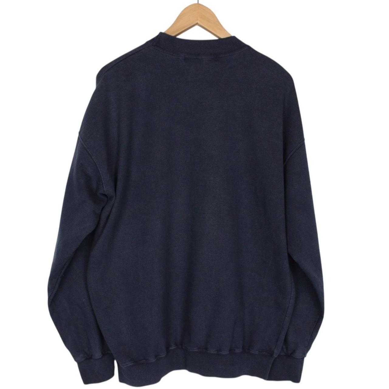 Vintage 90s Burberry Navy Blue Logo Embroidered Sweatshirt Jumper