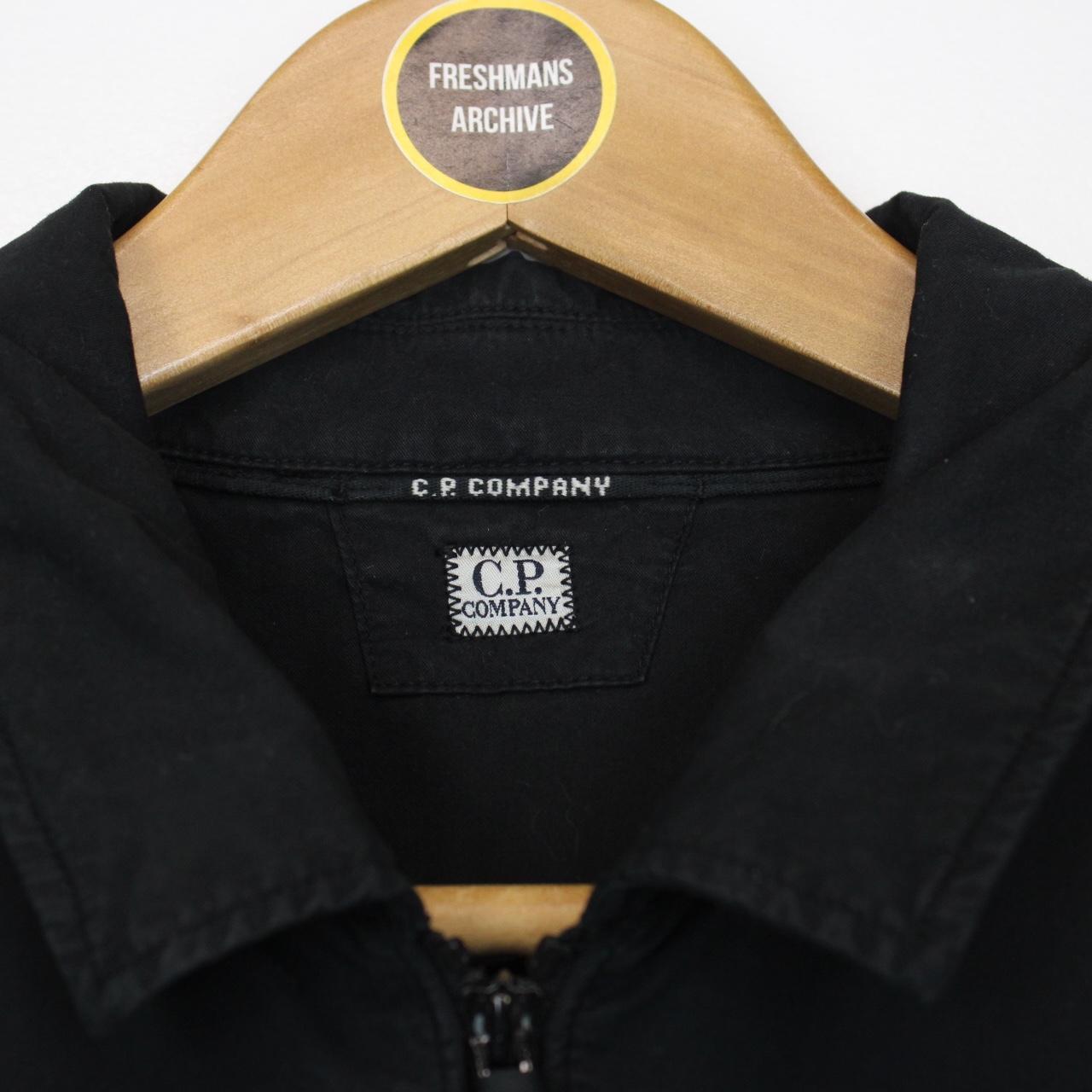 CP Company Black Full Zip Cotton Lens Overshirt