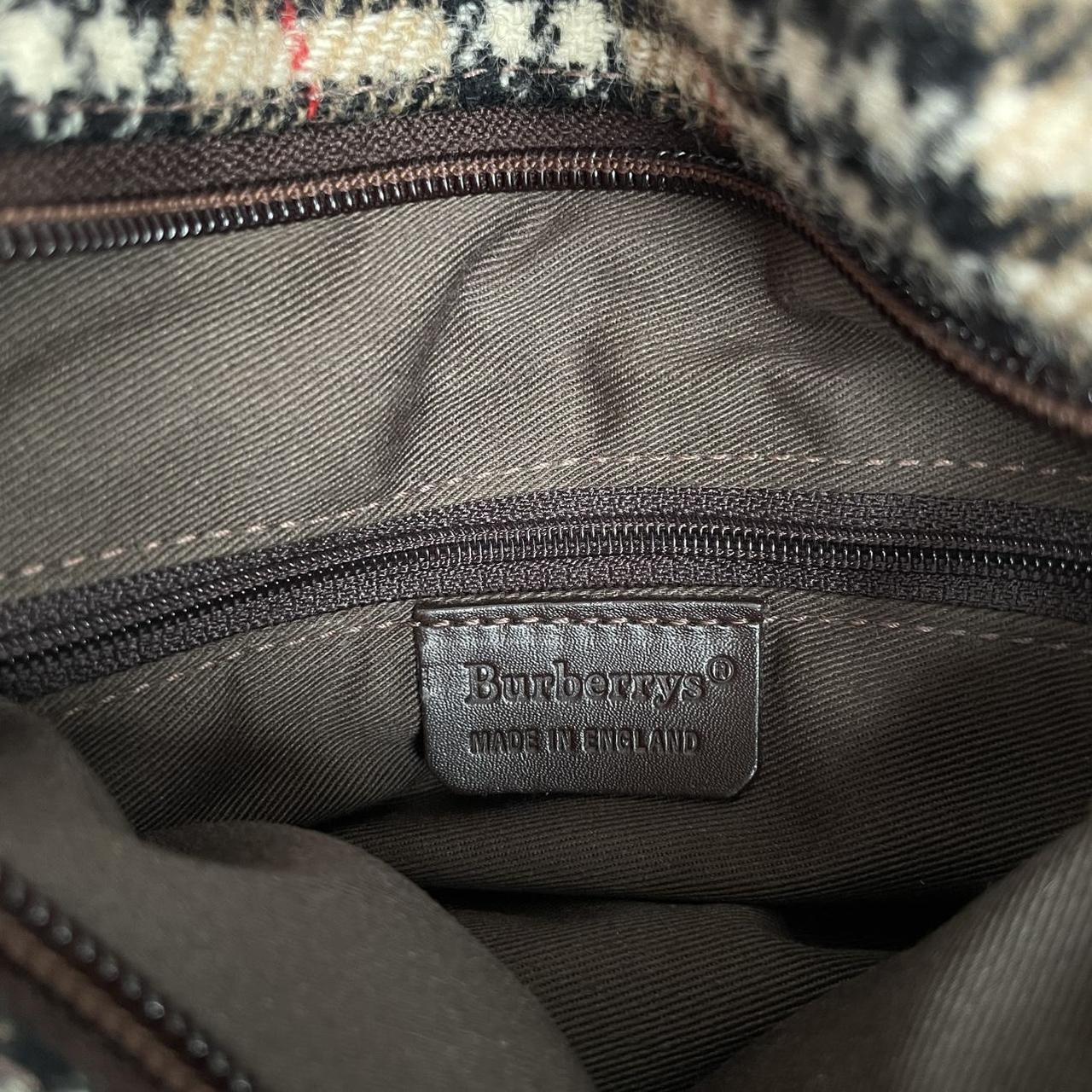 Vintage Burberry Tan and Brown Nova Check Wool Shoulder Bag