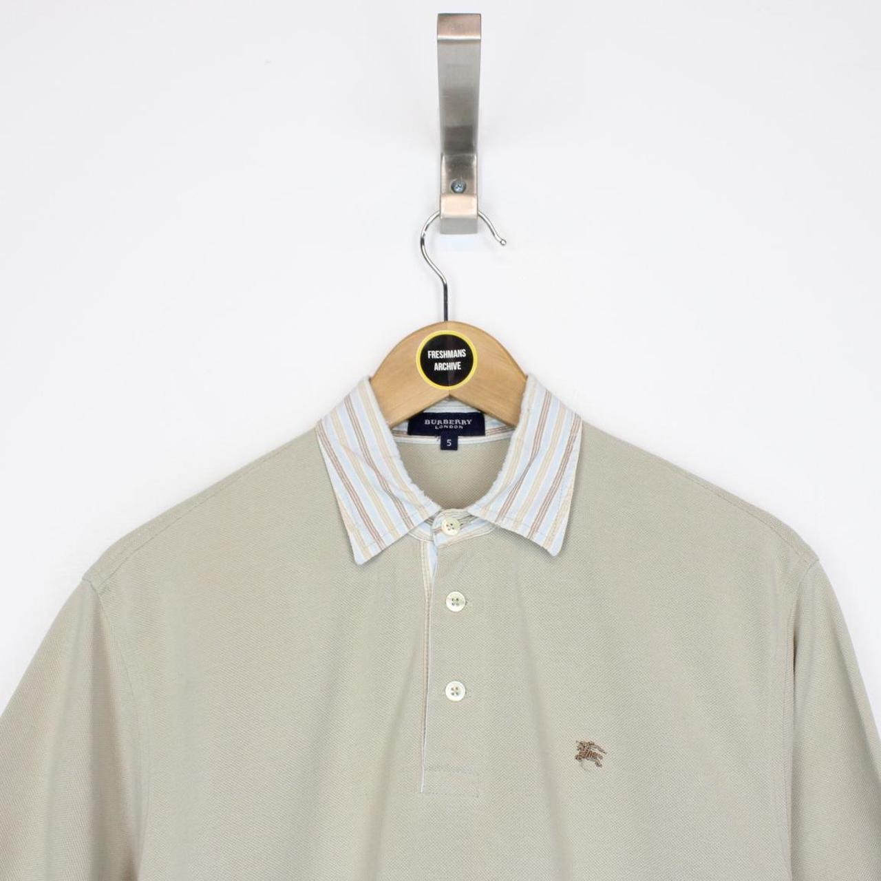 Vintage Burberry London Beige Short Sleeve Cotton Polo Shirt