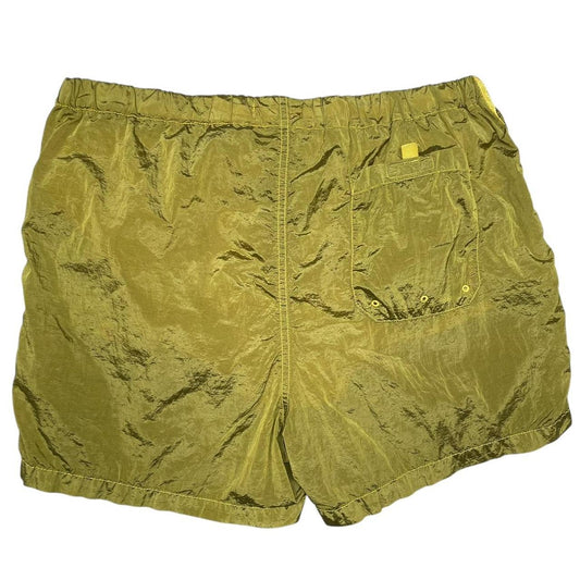 Stone Island Yellow Navy Blue Nylon Metal Swim Shorts