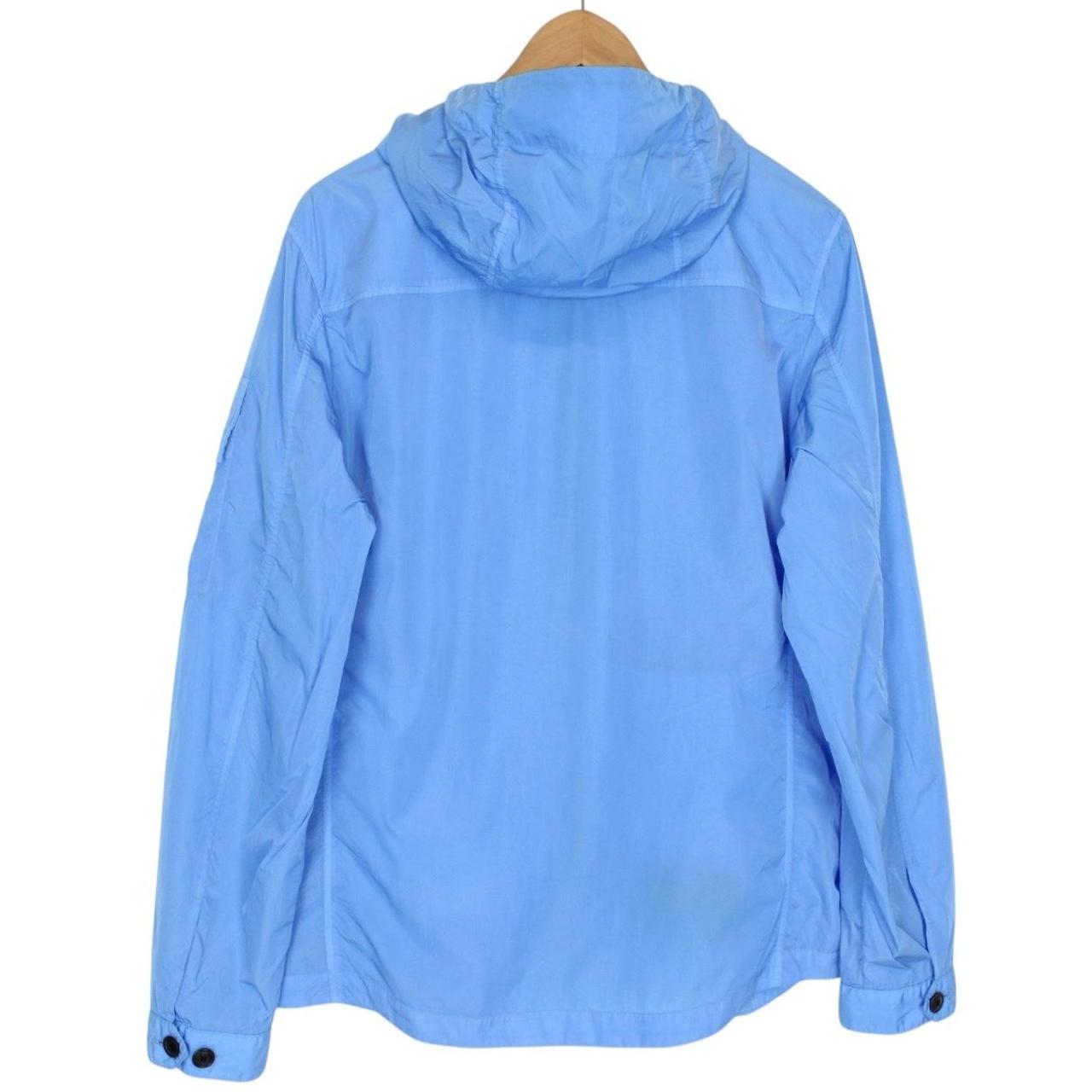 CP Company Blue Full Zip Chrome Nylon Garment Dyed Goggle Jacket