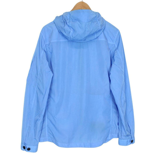 CP Company Blue Full Zip Chrome Nylon Garment Dyed Goggle Jacket
