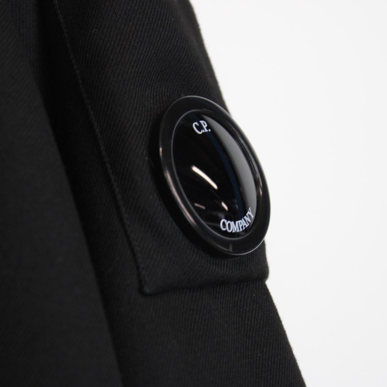 CP Company Black Button Up Military Double Pocket Lens Overshirt