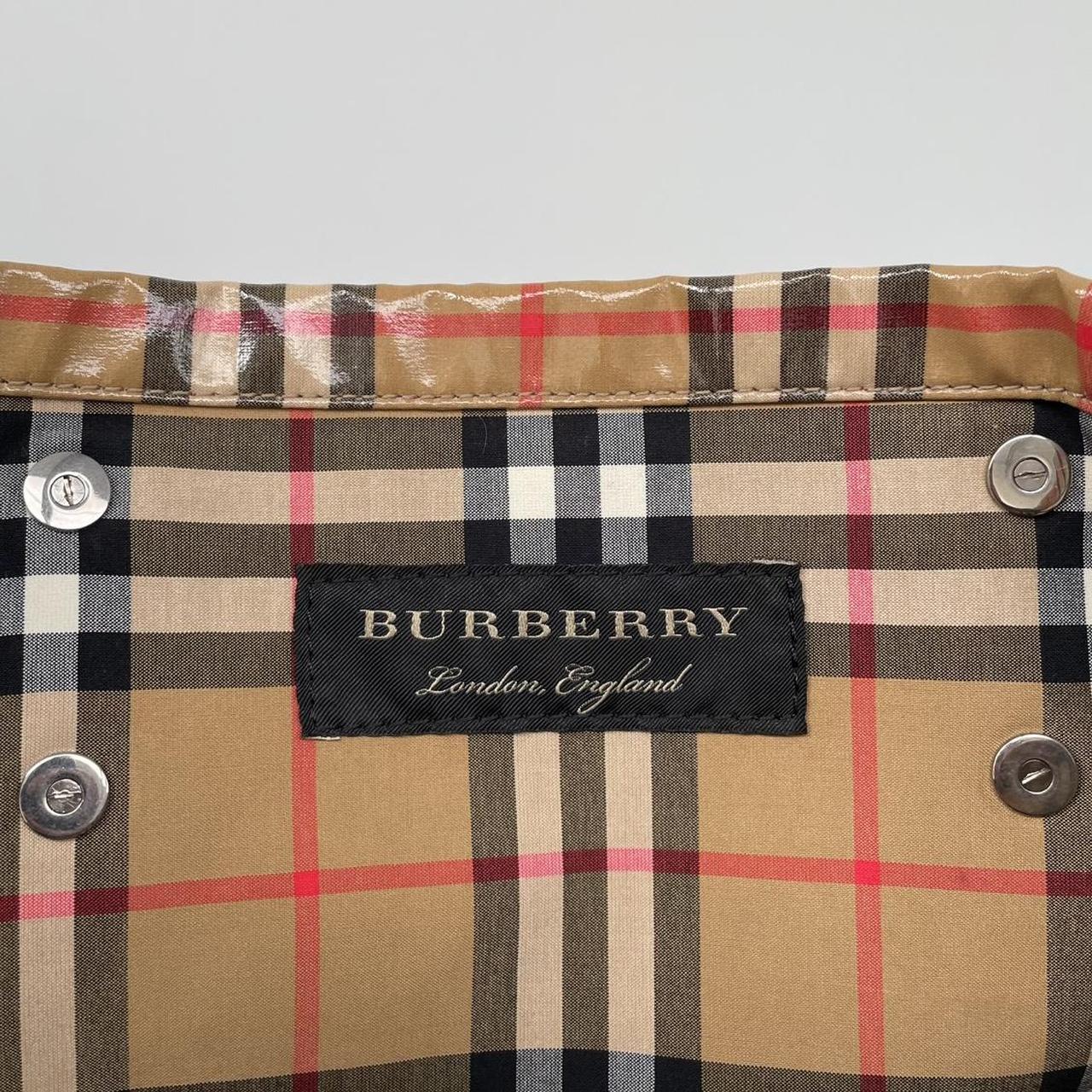 Burberry Tan Brown 20th Century Nova Check Coated Canvas Tote Bag