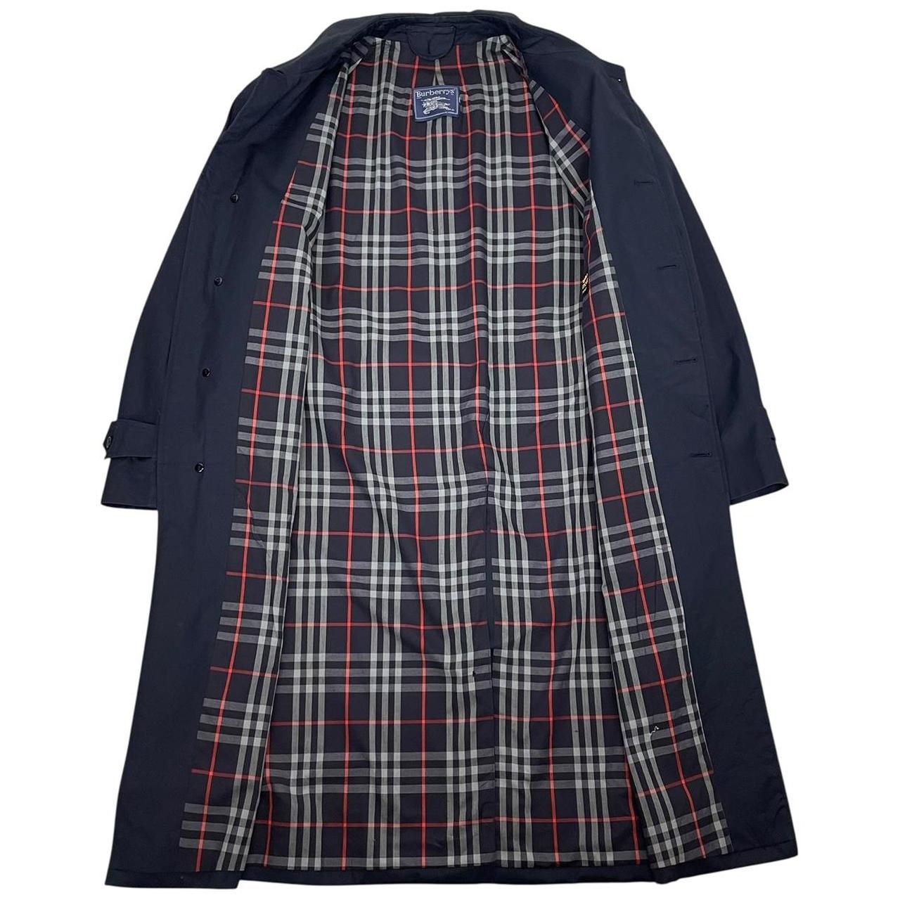 Vintage 90s Burberry Navy Blue Belted Single Breasted Trench Coat