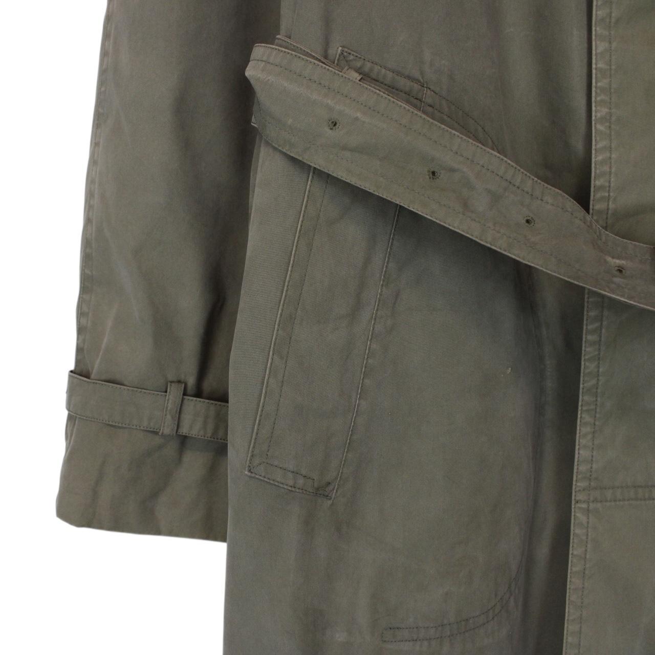 Vintage 90s Burberry Green Single Breasted Belted Trench Coat