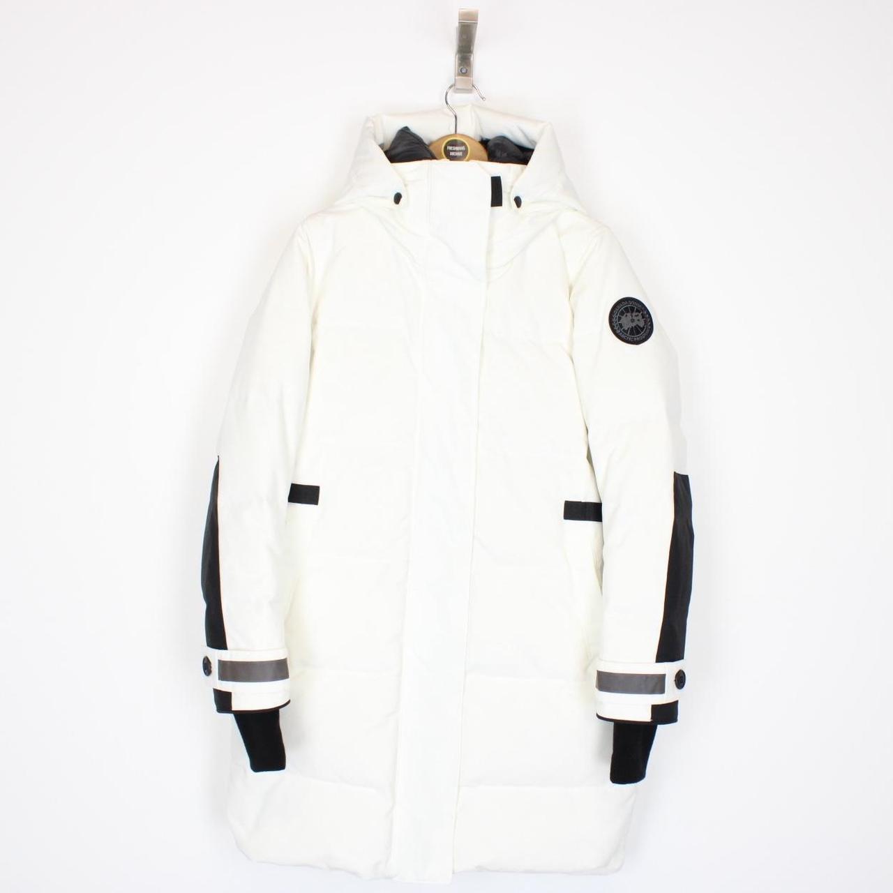 Canada Goose White and Black Merrit Arctic-Tech Parka Down Jacket