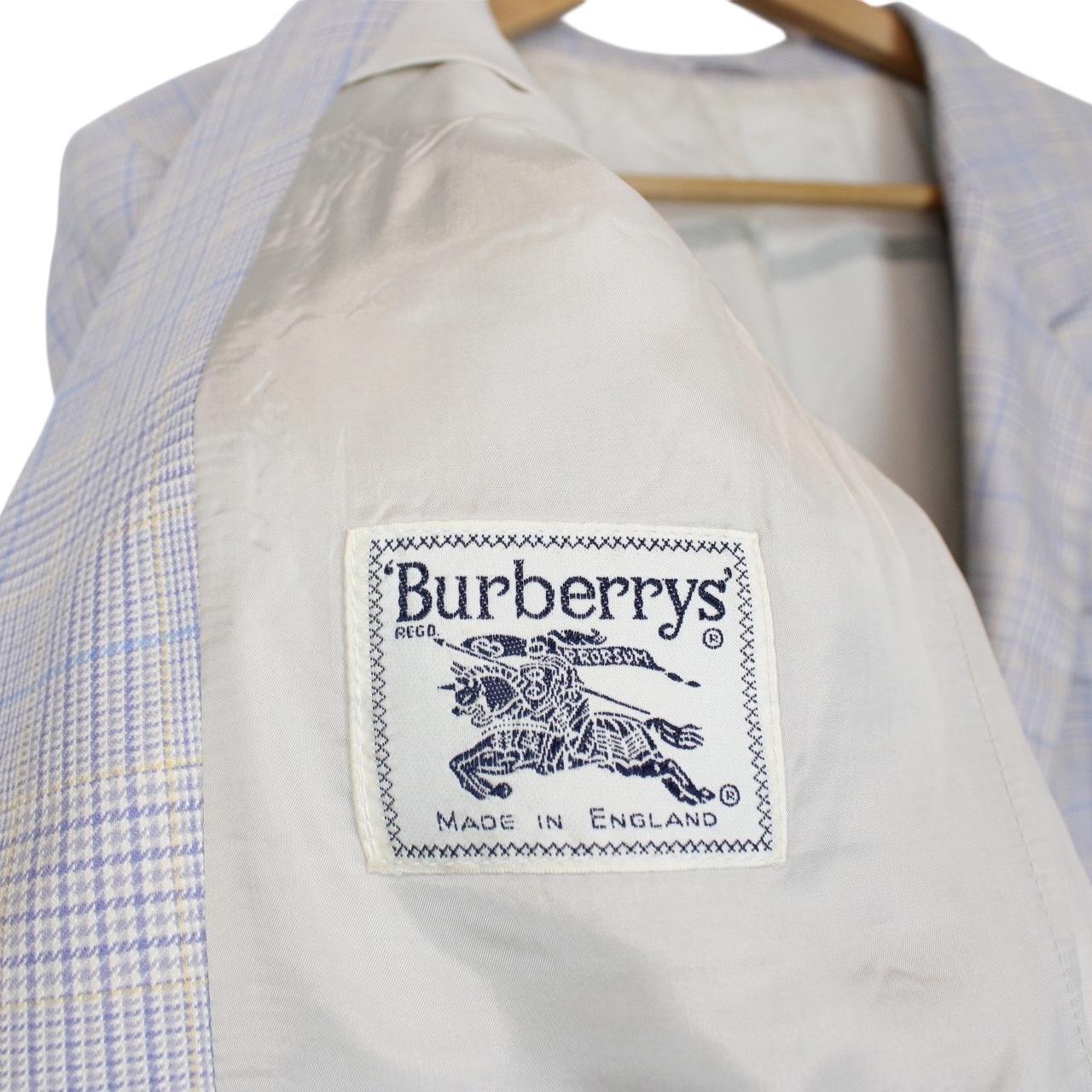 Vintage 80s Burberry Lilac Purple Check Wool and Silk Blazer Jacket