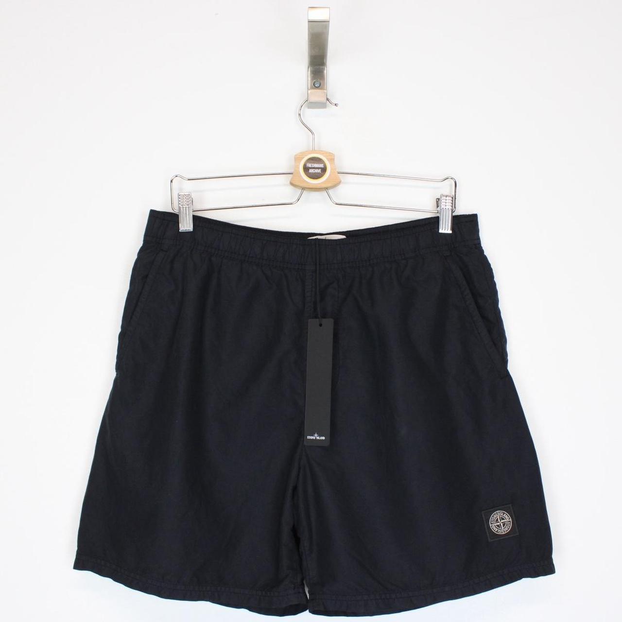 Stone Island SS 2022 Navy Blue Brushed Nylon Swim Shorts