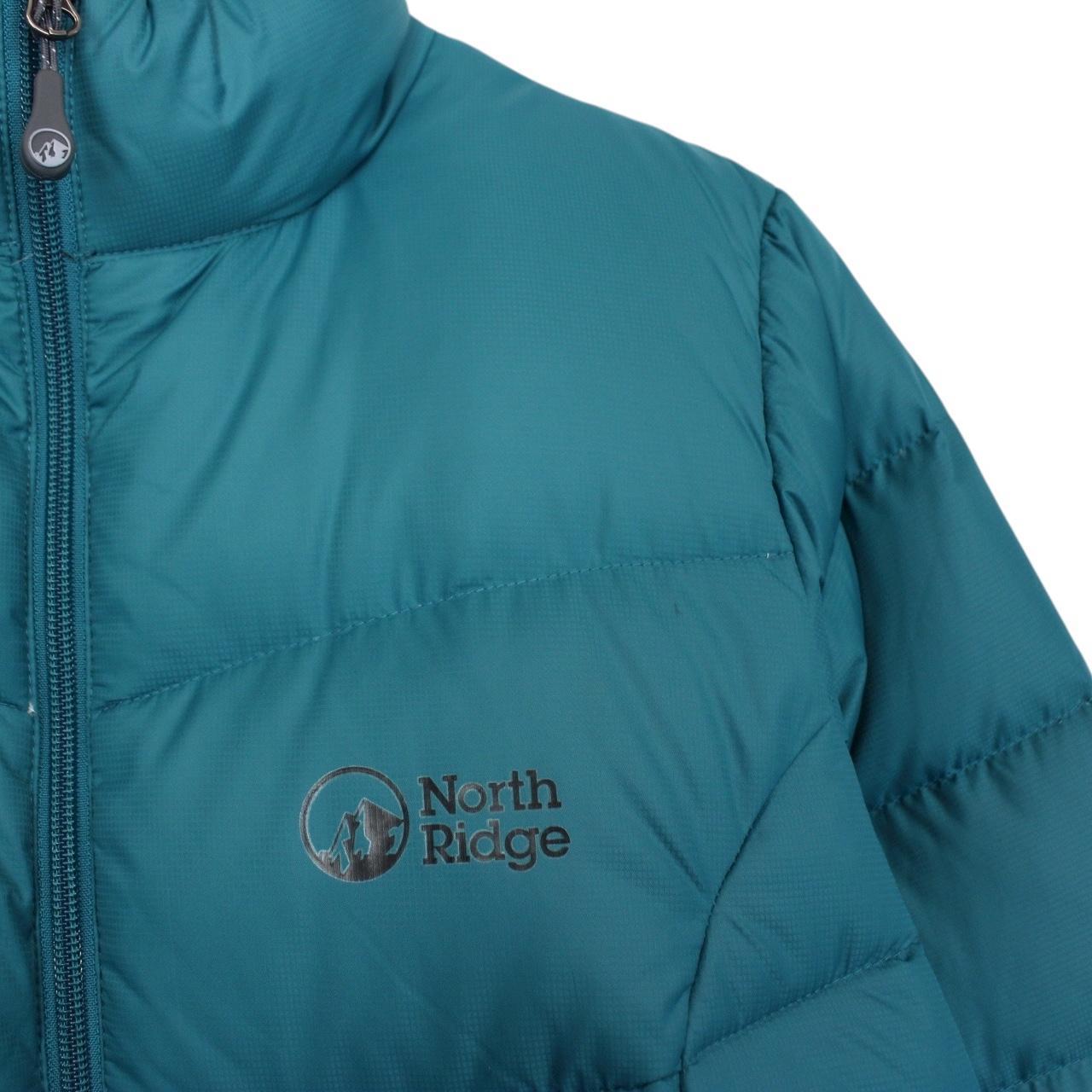 North Ridge Green Full Zip Nylon Down Jacket