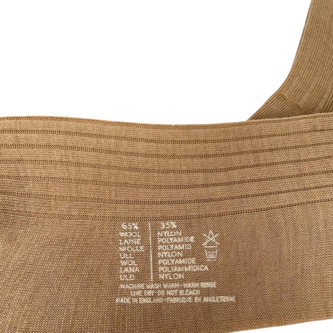 Vintage 90s Burberry Deadstock Tan Brown Long Wool Socks