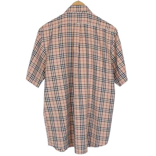 Vintage Burberry London Beige Nova Check Short Sleeve Cotton Shirt