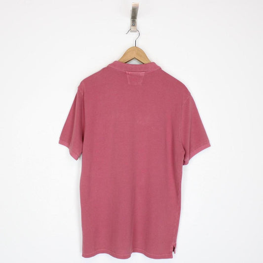 CP Company Red Bud Short Sleeve Resist Dyed Tacting Piquet Polo Shirt