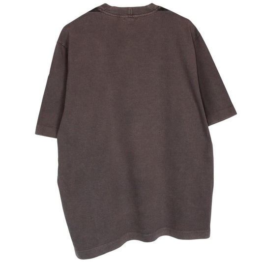 Stone Island brown short sleeve cotton t-shirt with logo patch on sleeve.