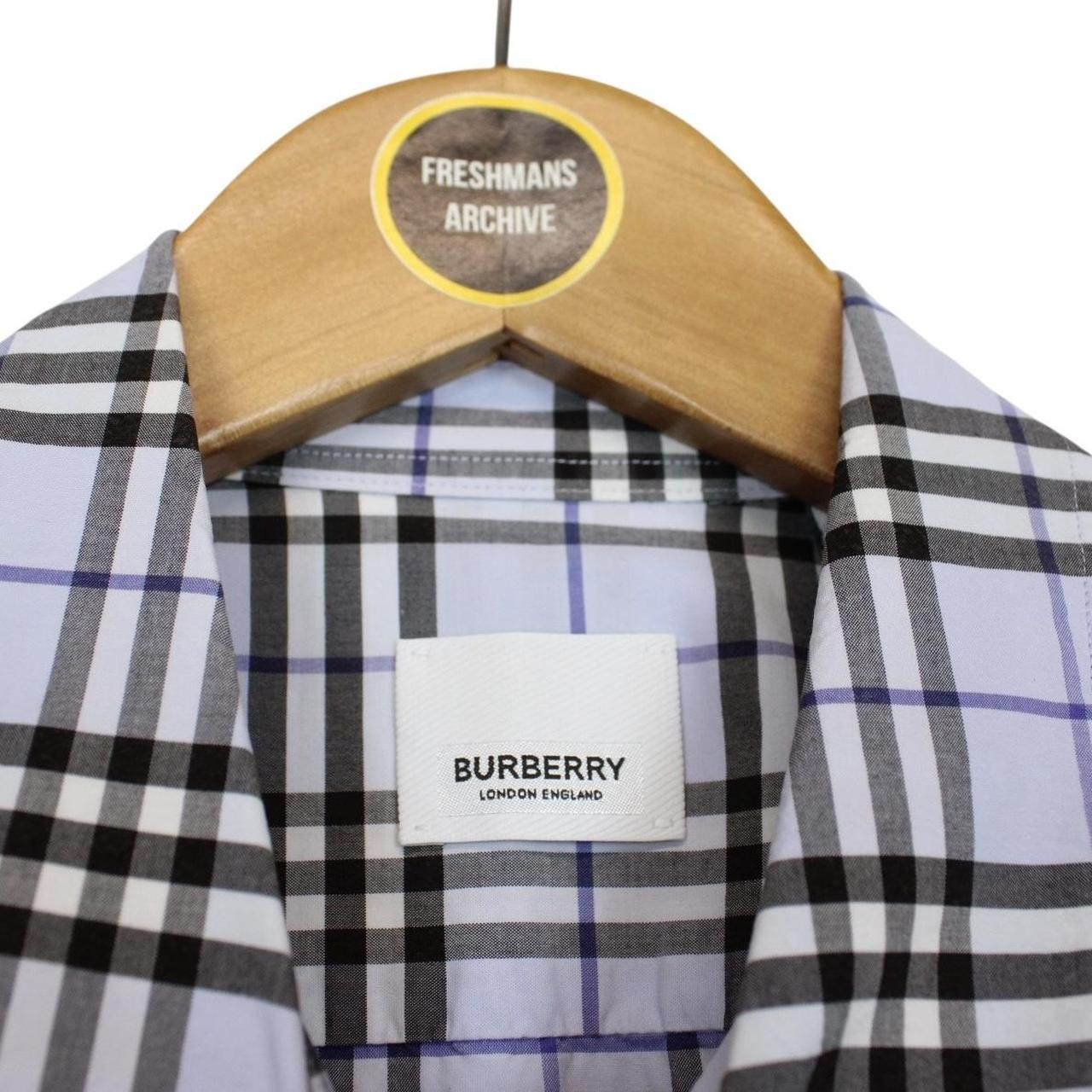 Burberry Light Blue Nova Check Long Sleeve Cotton Shirt