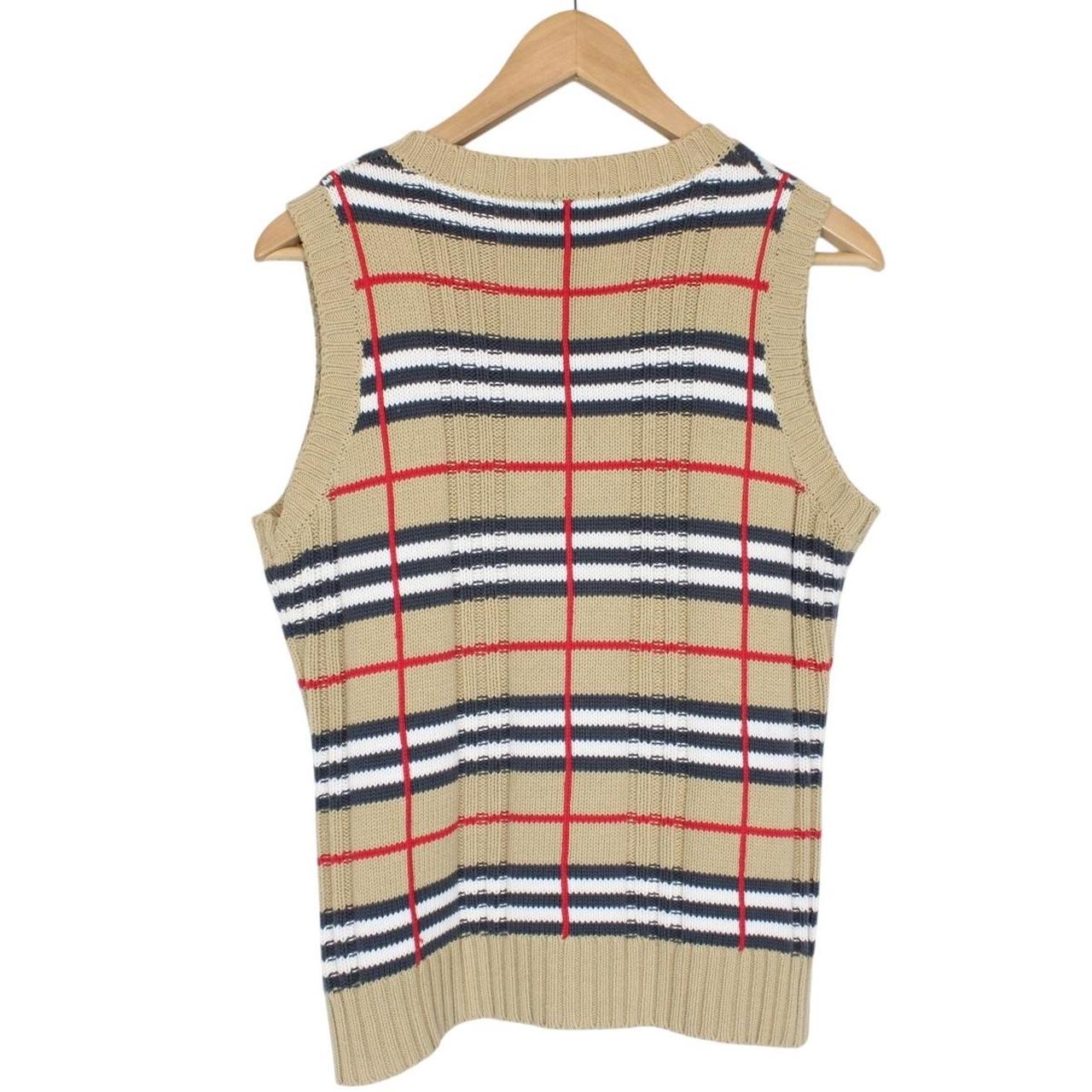 Vintage Burberry London Nova Check Cotton Knit Sweater Vest