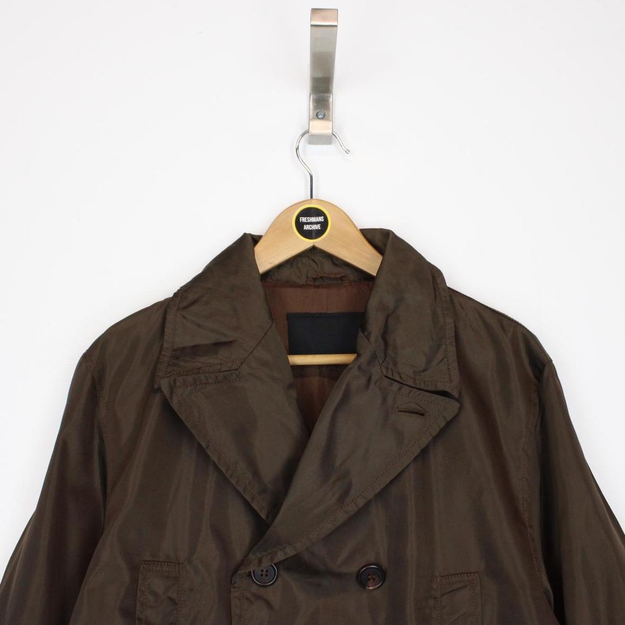 Prada Brown Nylon Double Breasted Trench Coat