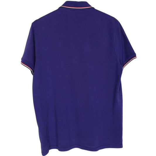 Moncler Maglia Manica Corta Blue Short Sleeve Cotton Polo Shirt