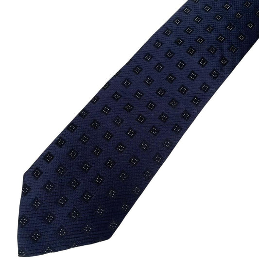 Hugo Boss Navy Blue and Black Silk Tie
