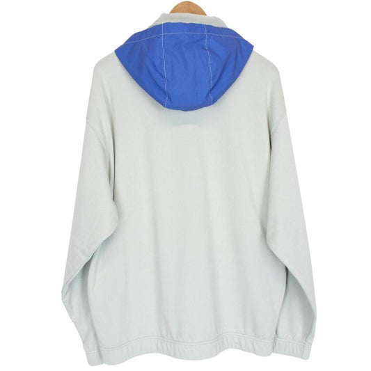 Stone Island Marina SS 2023 Light Blue Plated Dyed Cotton Nylon Hoodie Jumper