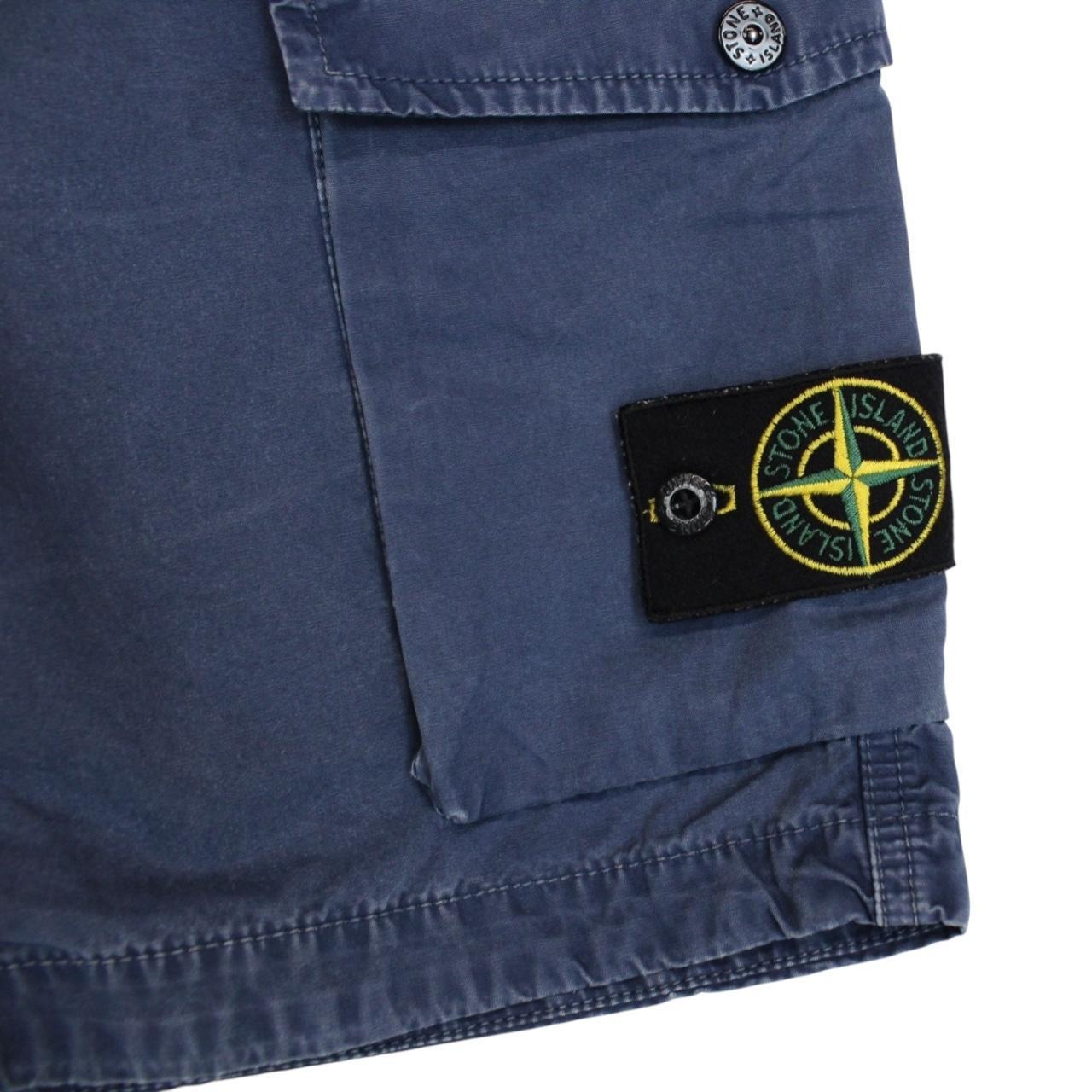 Stone Island SS 2019 Blue Bermuda Cotton Cargo Shorts