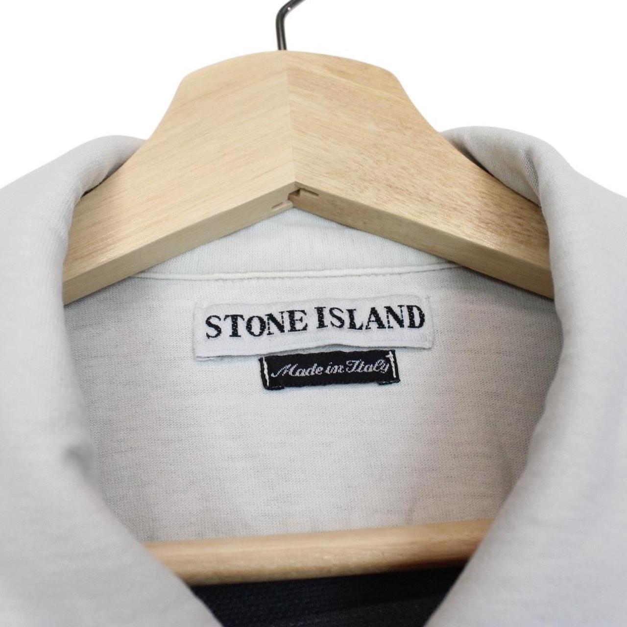 Vintage Stone Island SS 1998 Grey Ribbed Cotton Green Edge Badge Jumper
