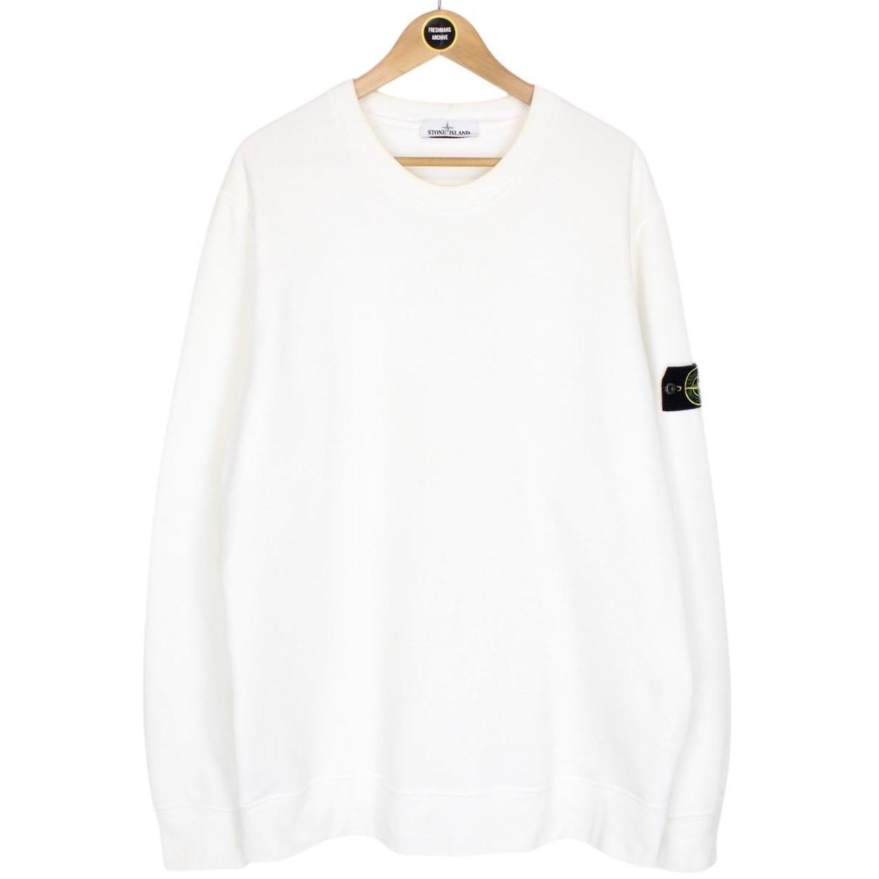 Stone Island AW 2021 White Cotton Sweatshirt Jumper