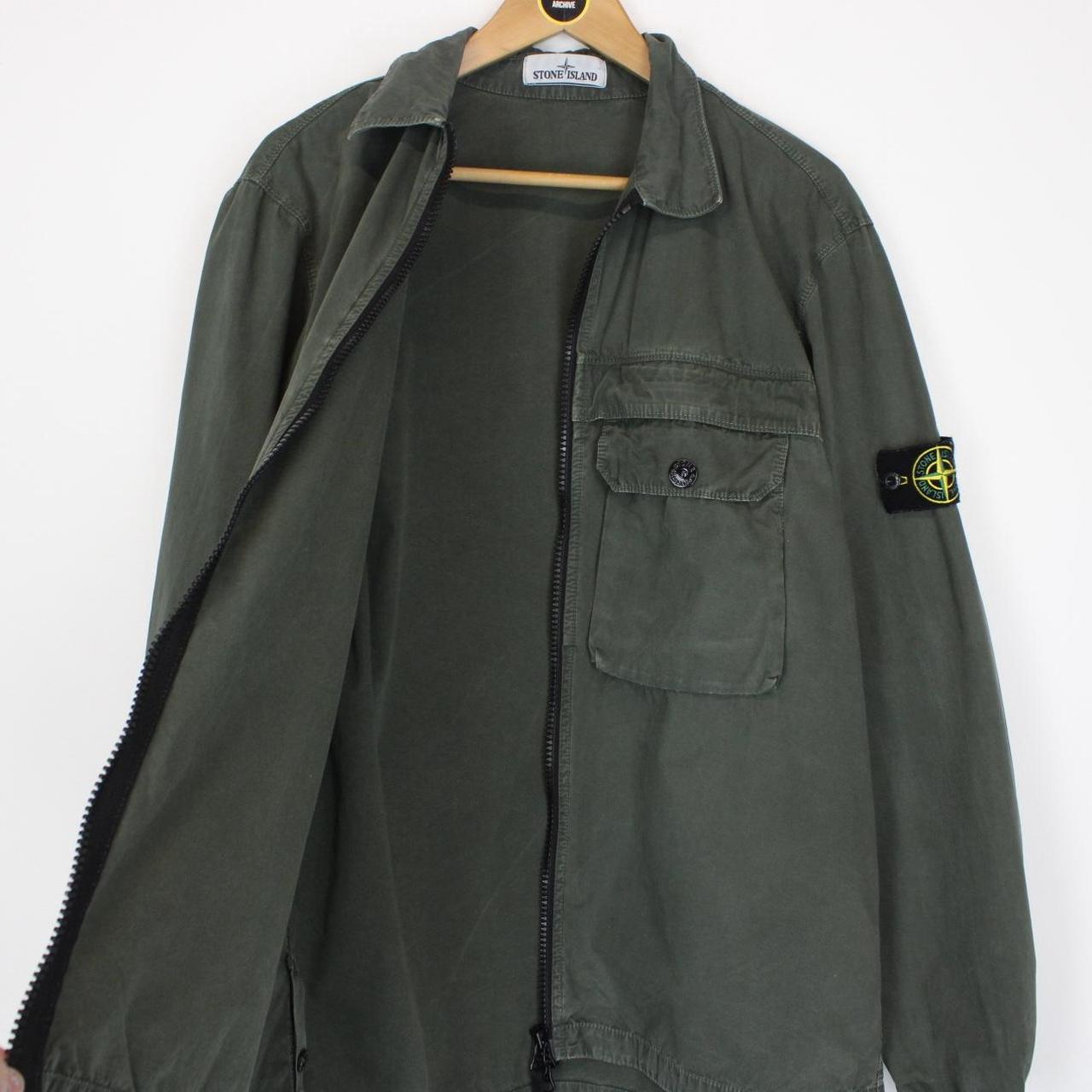 Stone Island AW 2020 Dark Green Full Zip Cotton Overshirt Jacket