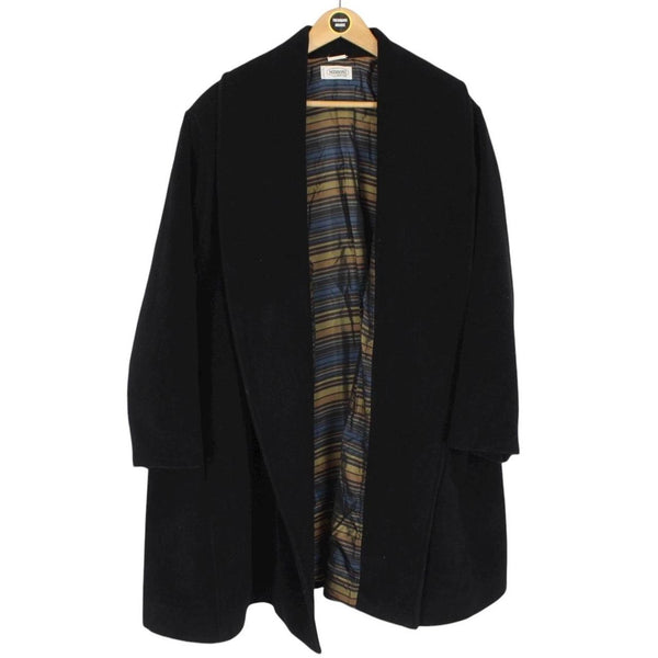 Vintage 90s Missoni Donna Black Cashmere Wool Blend Cape Coat