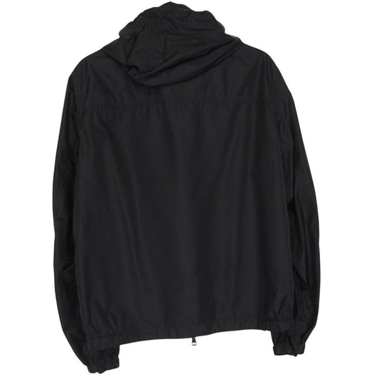 Moncler Lyon Black Full Zip Nylon Hooded Windbreaker Jacket