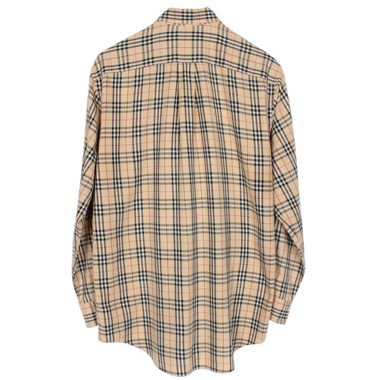 Vintage Burberry London Beige Nova Check Cotton Long Sleeve Shirt