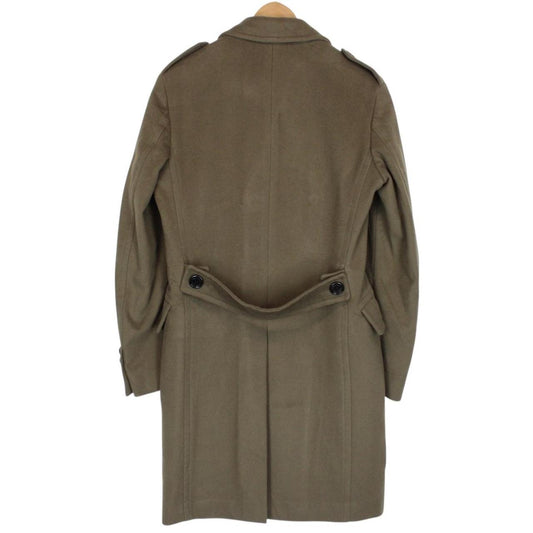 Burberry London Green Cashmere Virgin Wool Double Breasted Coat
