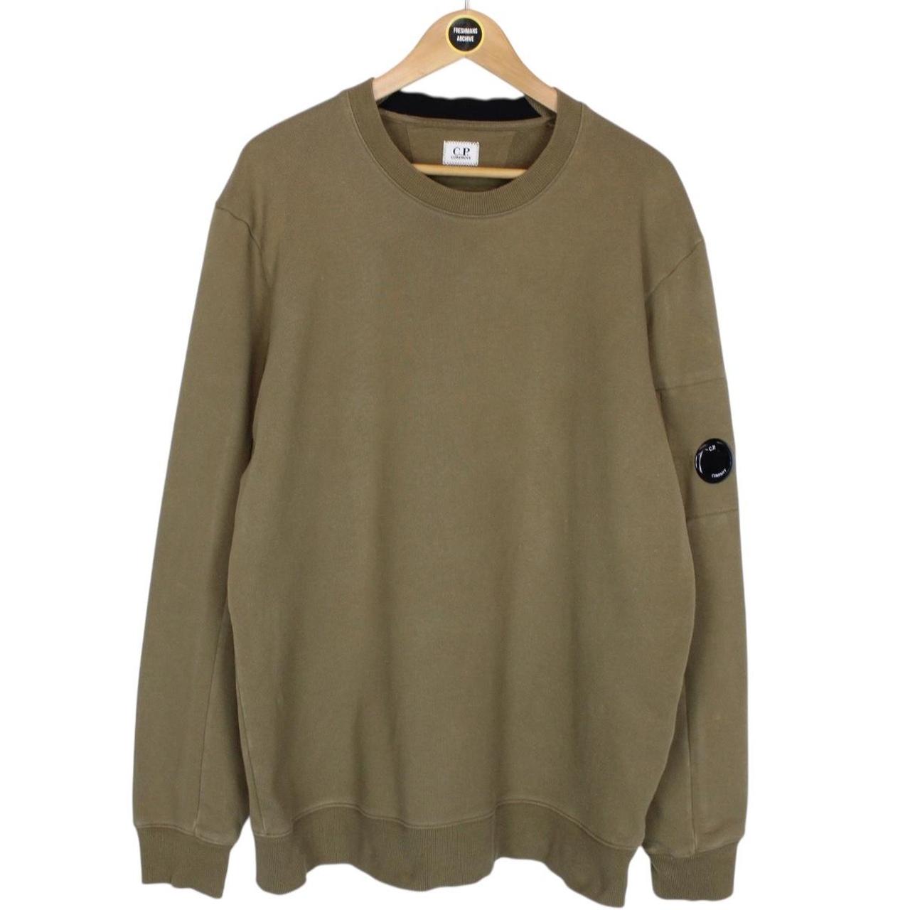 CP Company Khaki Green Cotton Lens Sweatshirt Jumper
