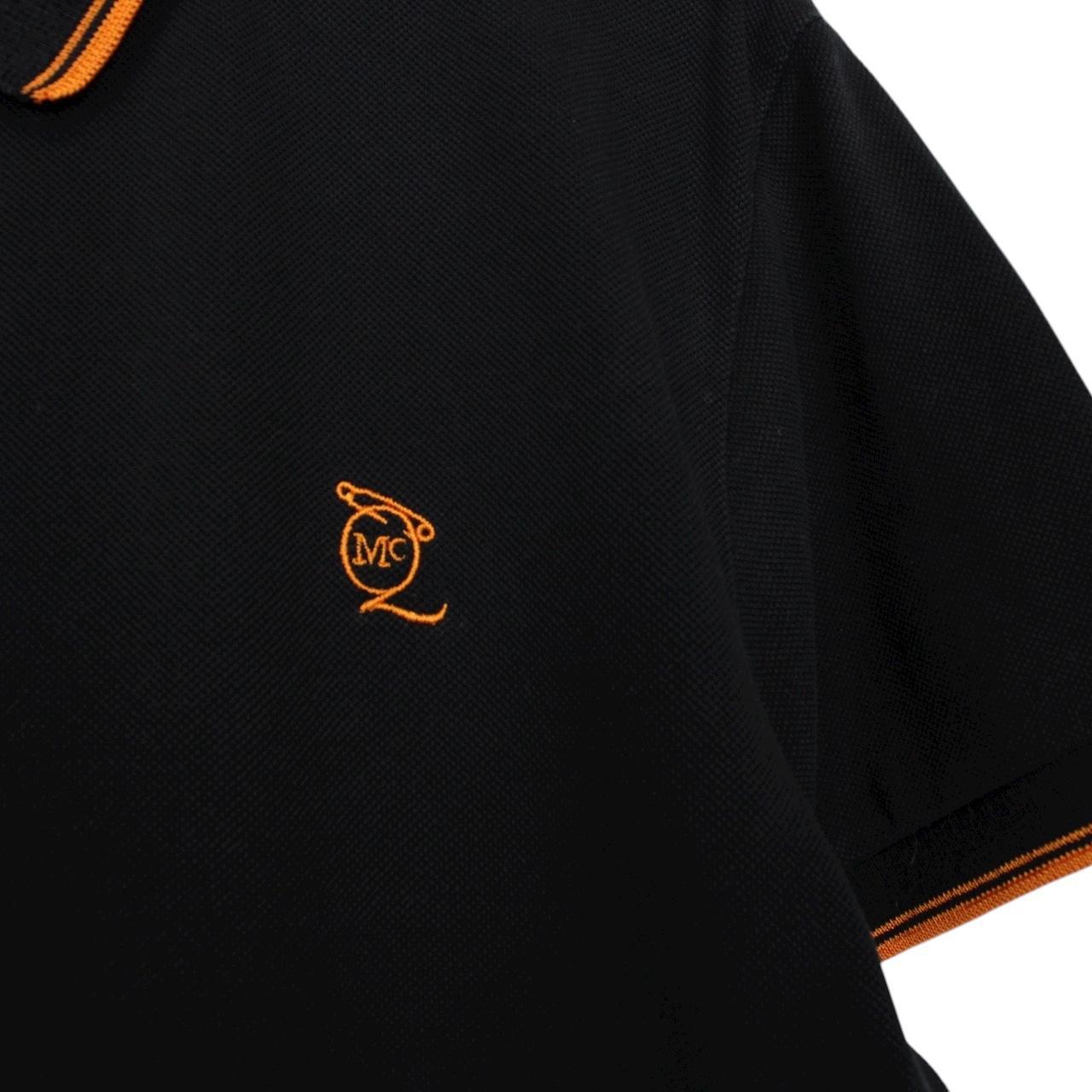 Alexander McQueen Black and Orange Short Sleeve Cotton Polo Shirt