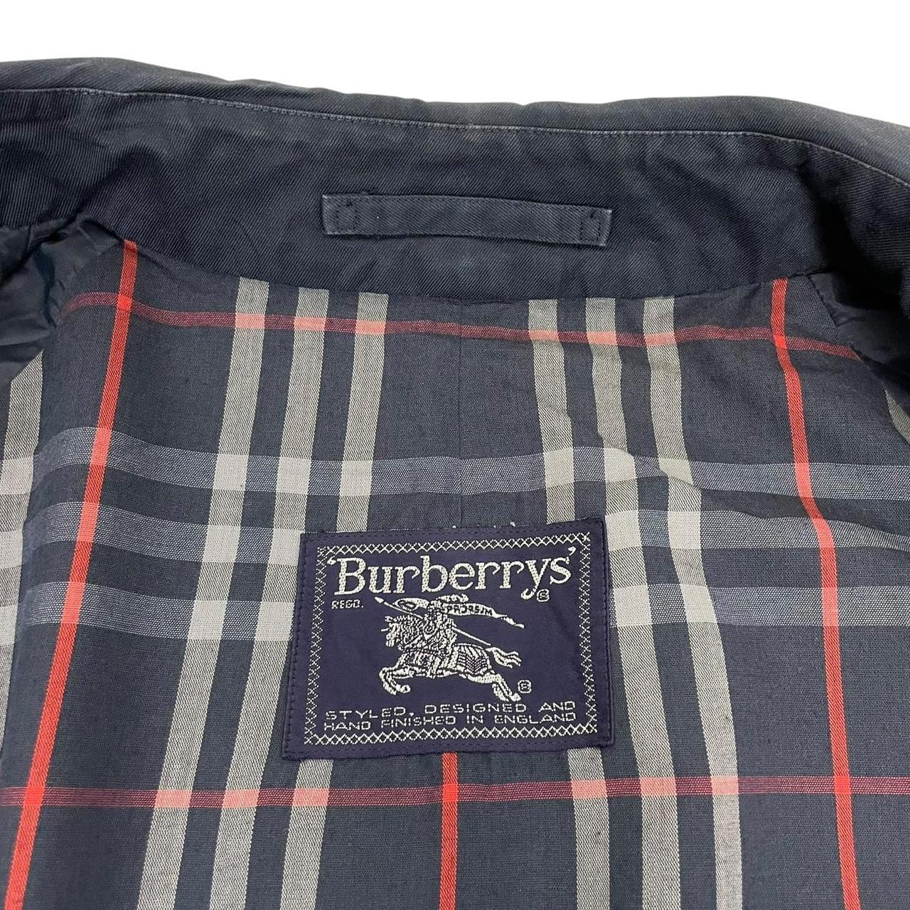 Vintage 90s Burberry Navy Blue Single Breasted Trench Coat