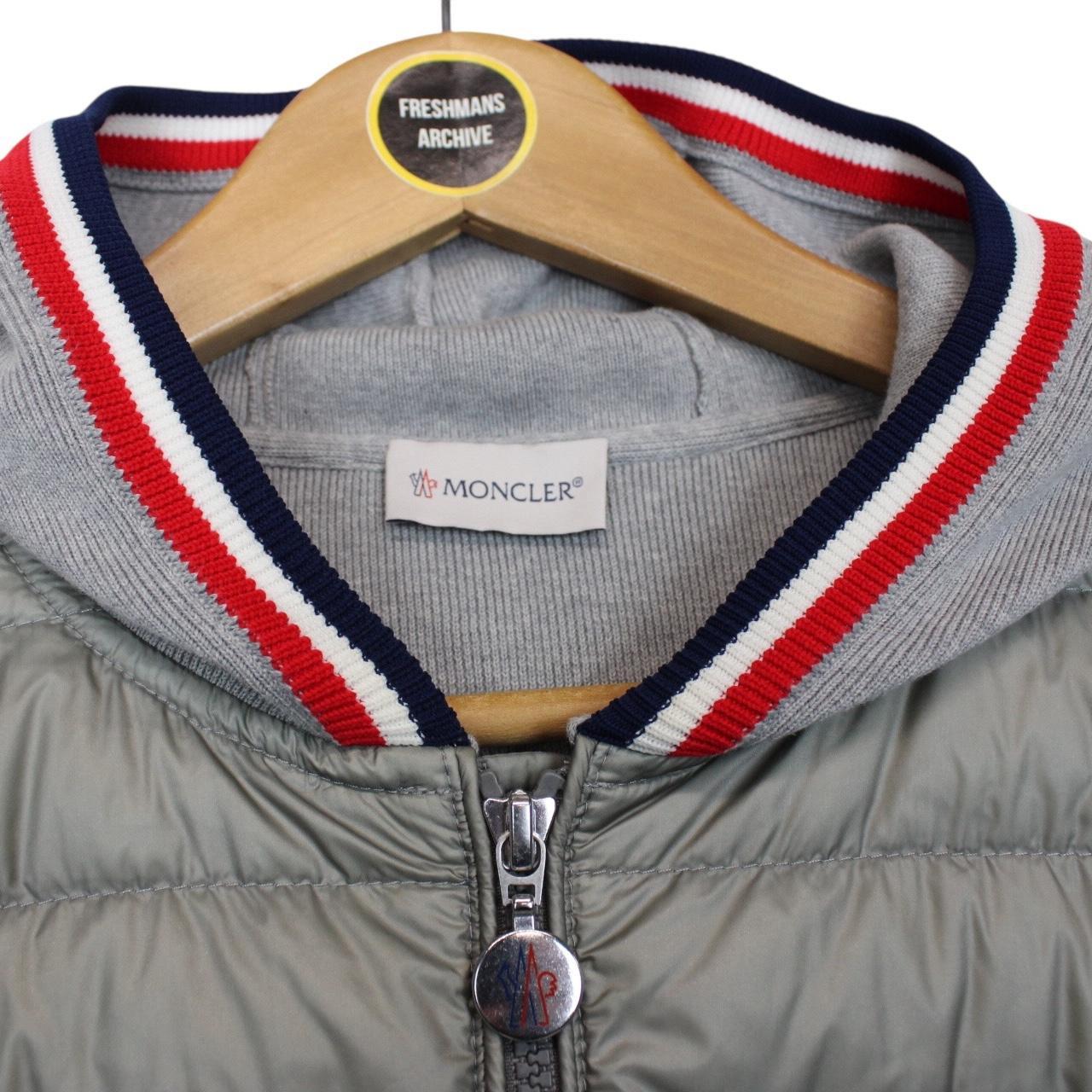 Moncler Grey Full Zip Down Maglia Tricot Cardigan Jacket