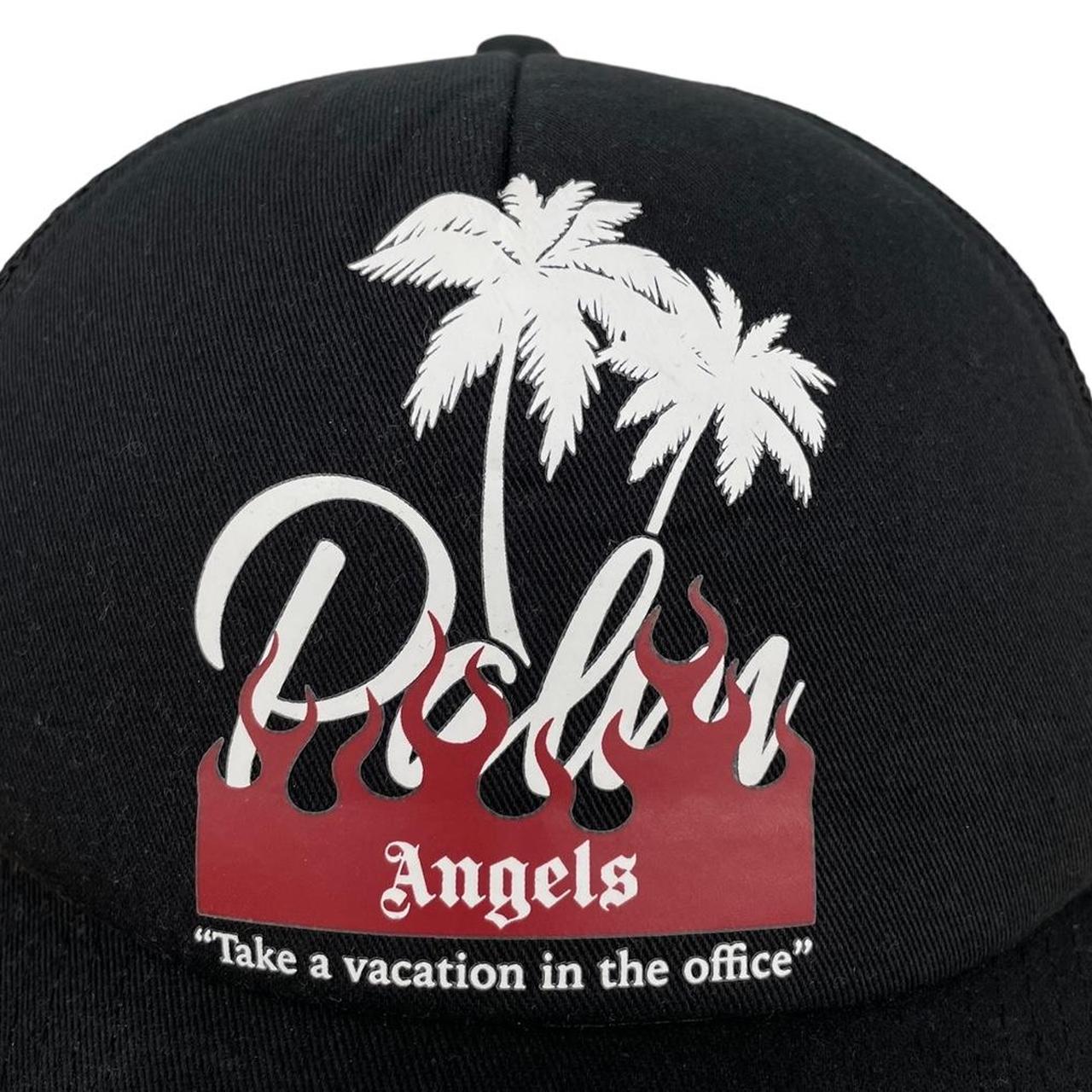 Palm Angels Black Logo Print Mesh Panel Baseball Cap